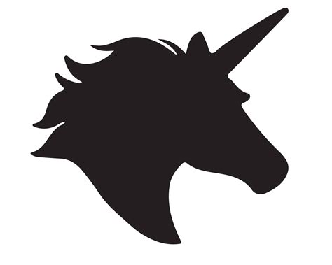 Printable Unicorn Head Silhouette